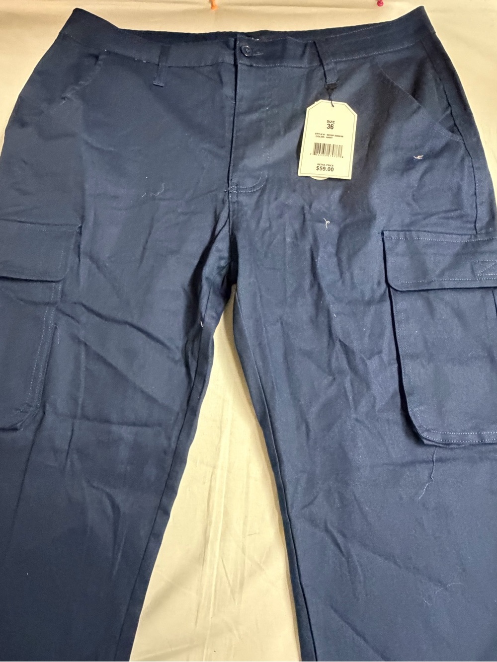 Men's Navy Cargo Pants - Unbranded